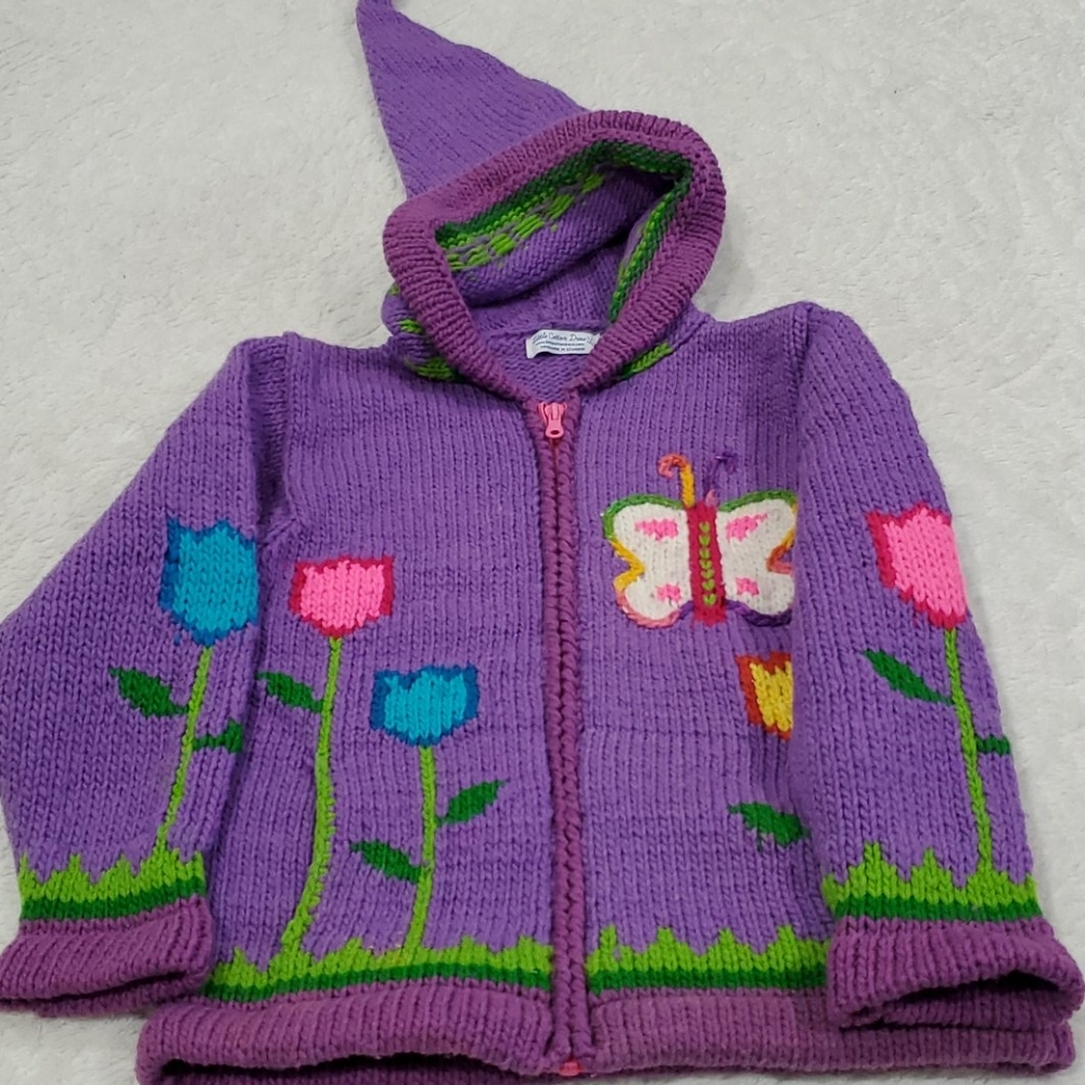 Knitted girls sweater